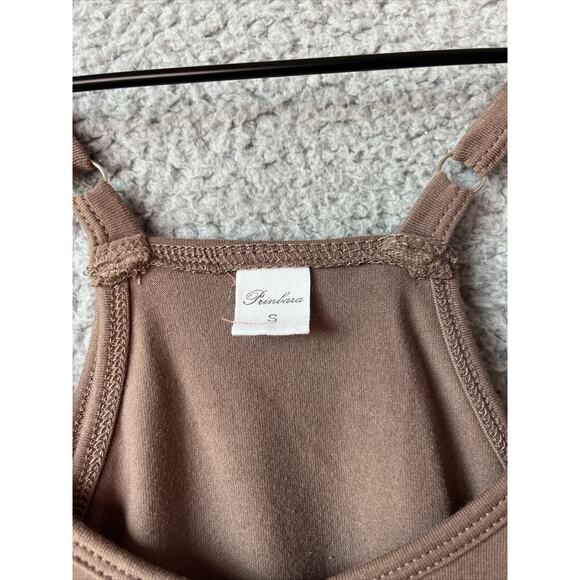 Brown Sleeveless Mini Dress with built in bodysuit with shorts - Picture 3 of 15